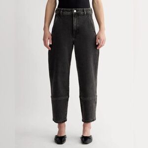Everlane NWT Washed Black Utility Barrel Jeans (Size 26 Regular)
